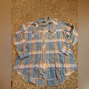 Wrangler Multicolor Plaid Long-Sleeve Button-Down Shirt
